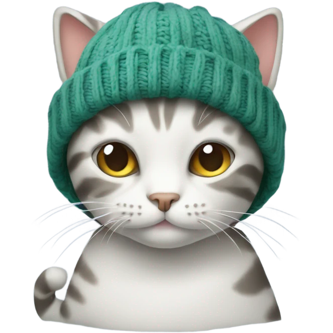 cat with knit hat emoji