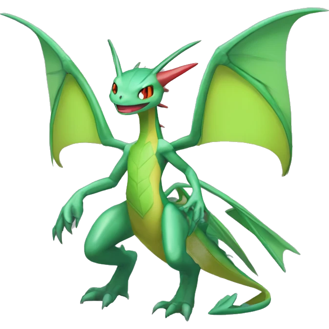 Full body sharp edgy shiny punk colorful Fairy-Flygon-Scyther-grovyle emoji