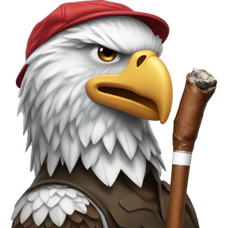 bald eagle smoking a cigar playing golf emoji