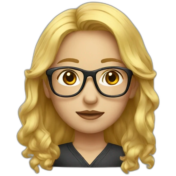 Golden hair-glasses-Chinese-female emoji