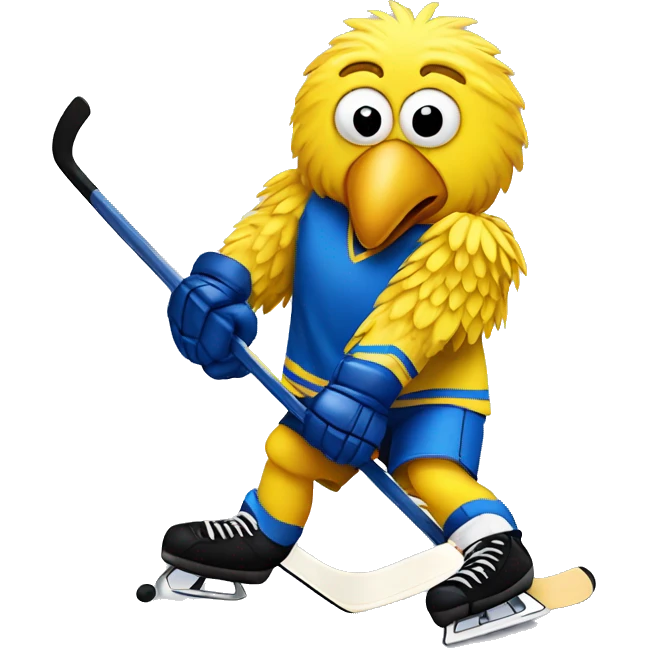 Big bird playing hockey emoji