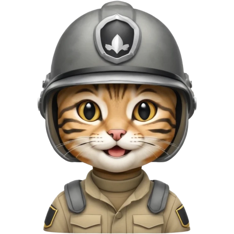 happy soldier cat emoji