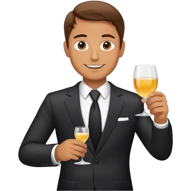 Man in suit giving toast emoji