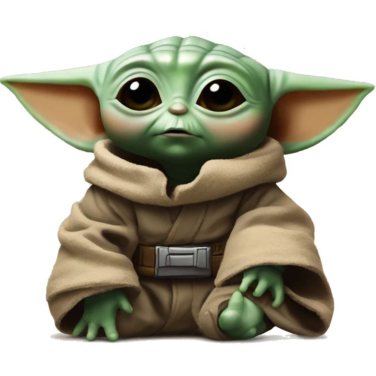Baby yoda with the mandalorian emoji