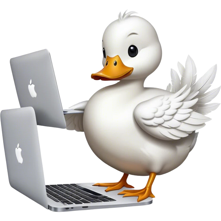 A duck with a macbook emoji