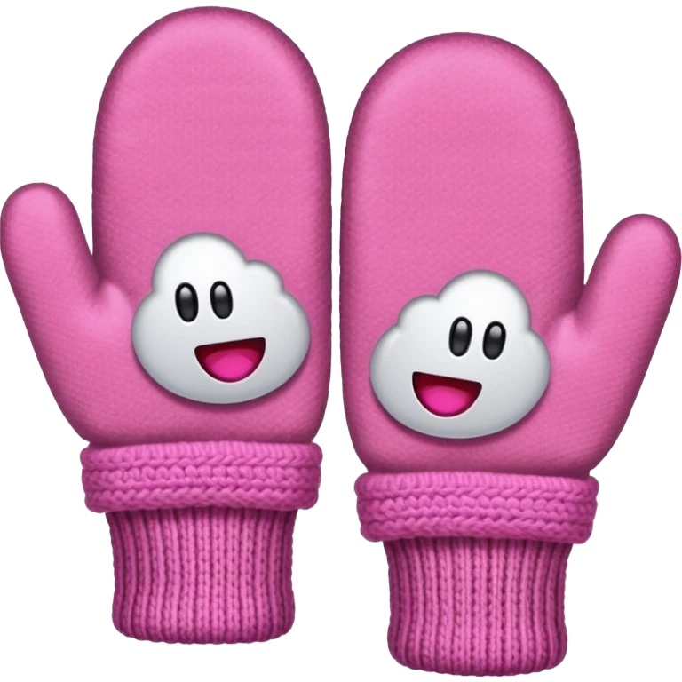 pink pair of mittens emoji