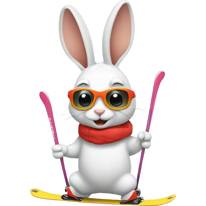 Skiing rabbit emoji