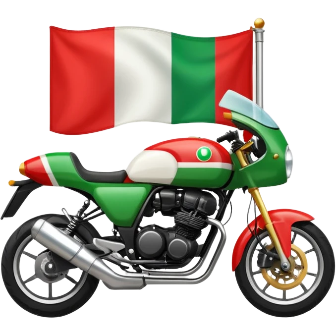 motorbike with italian flag and sun emoji
