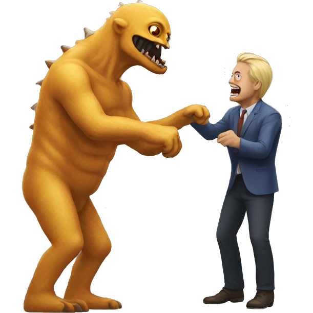 Monster catching a man emoji