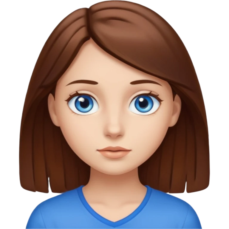 A girl with blue eyes and brown hair emoji