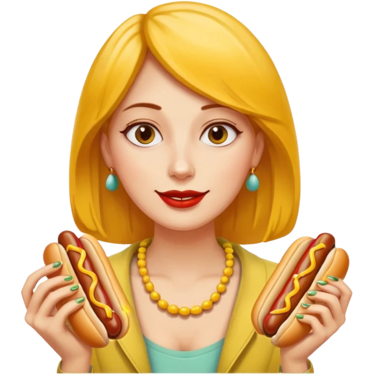 Female earing 3 hotdogs emoji