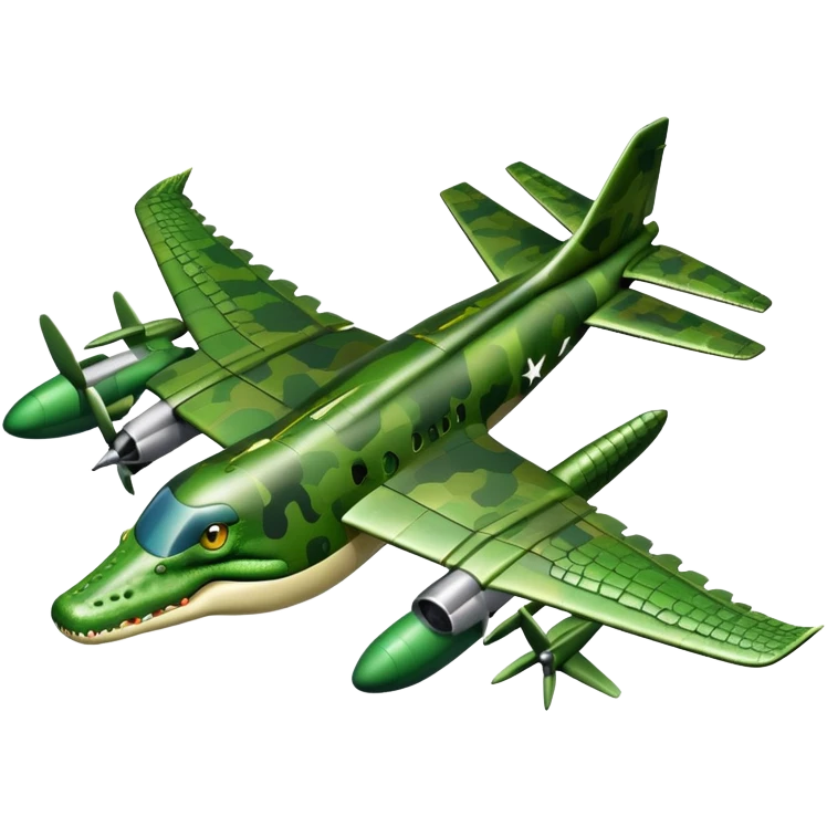 Crocodile morphed with a bomber plane emoji