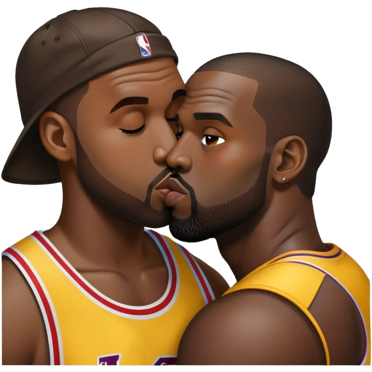Kanye kissing LeBron  emoji