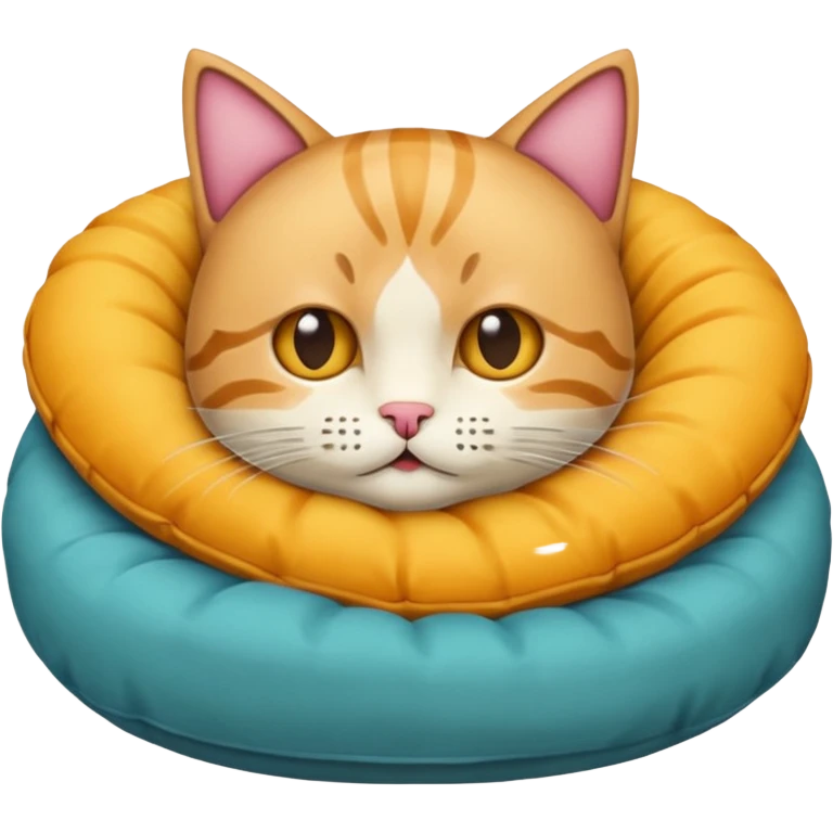 gatito acostado en un cojín emoji