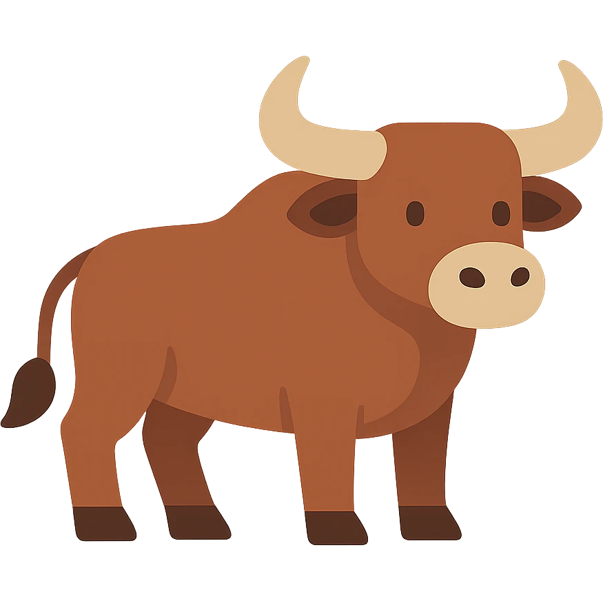 Flat design style ox emoji
