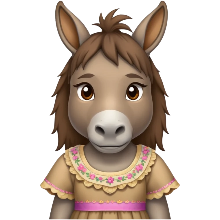 sad donkey wearing dress emoji