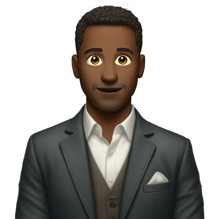captivating male portrait in jacket with other haircut emoji