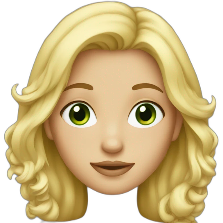 a blonde girl with green eyes emoji