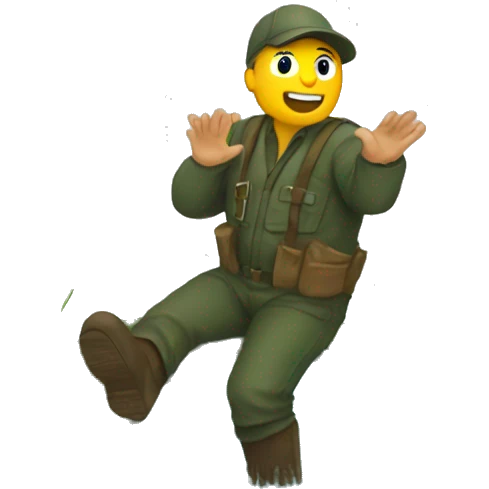 man falling in swamp with waders emoji