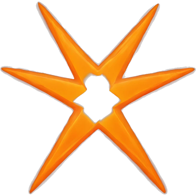 one plain neon orange star emoji