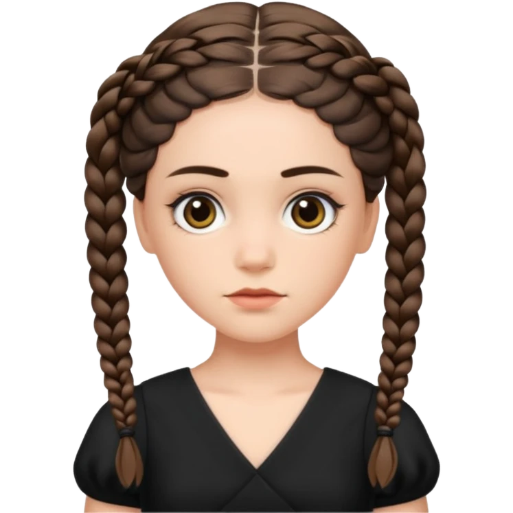 Wednesday with the two braids emoji