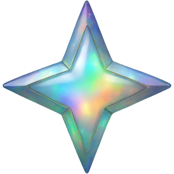 4 point star rounded corner opal emoji