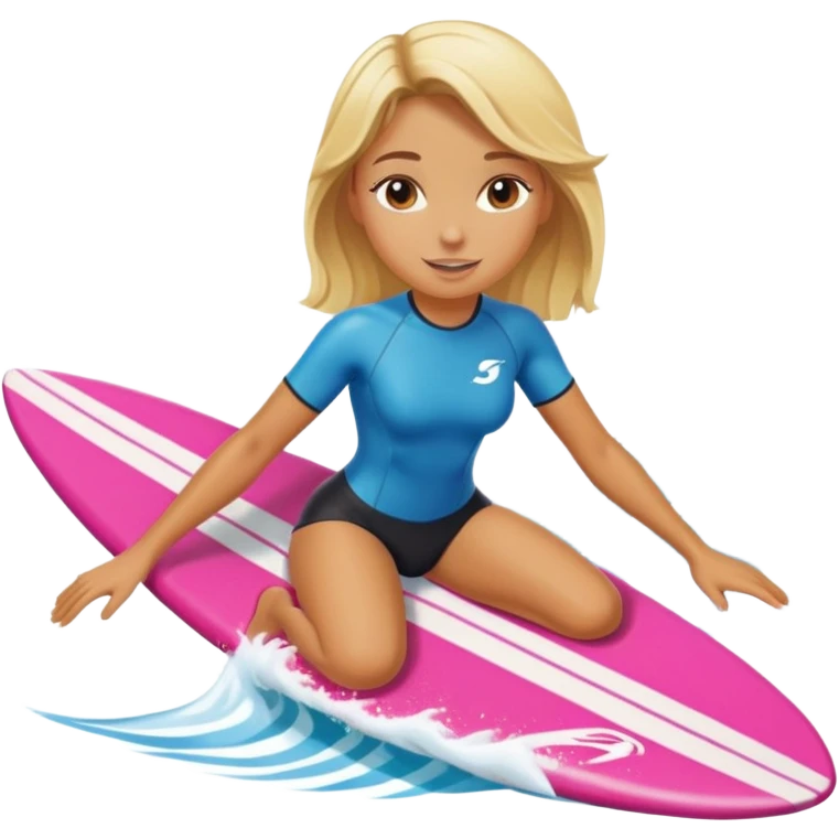 beautiful girl do surfing emoji