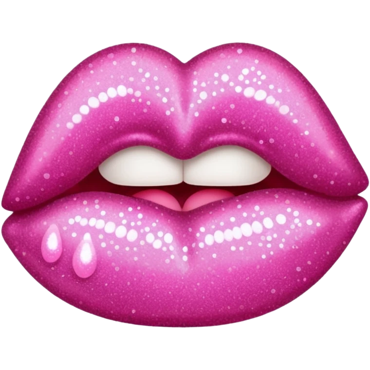 glitter pink kiss  emoji