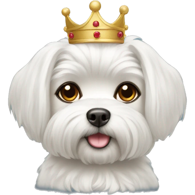 A Maltese wearing a crown emoji
