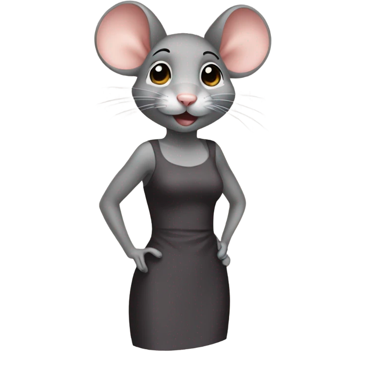Mouse in a tight dress emoji