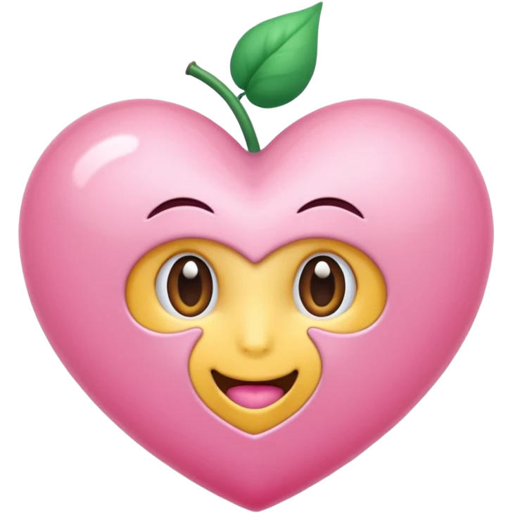 Um coração cor de rosa claro enormee, e atenção com vários acessórios super fofoss emoji