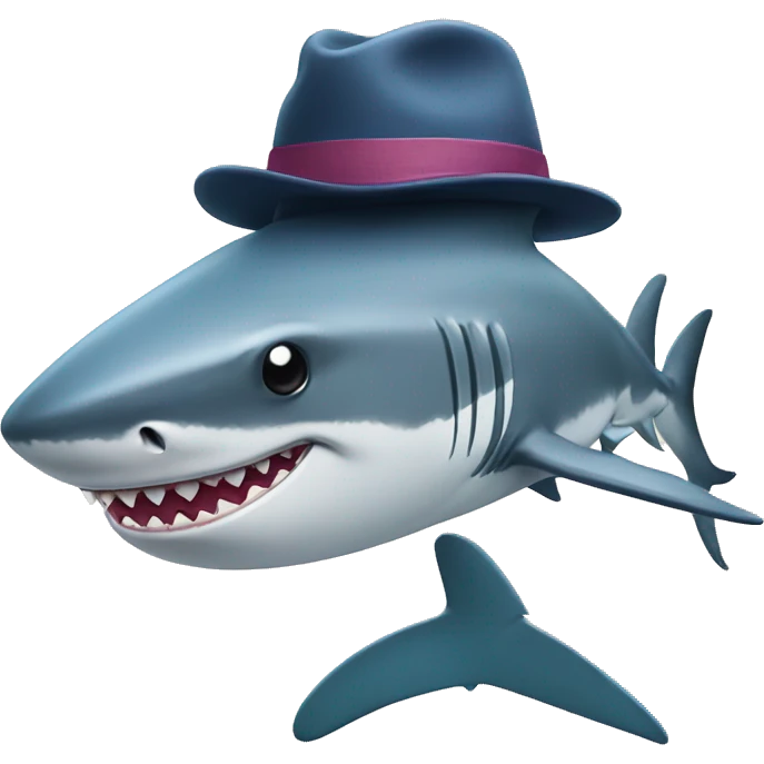 Shark with  hat is  emoji