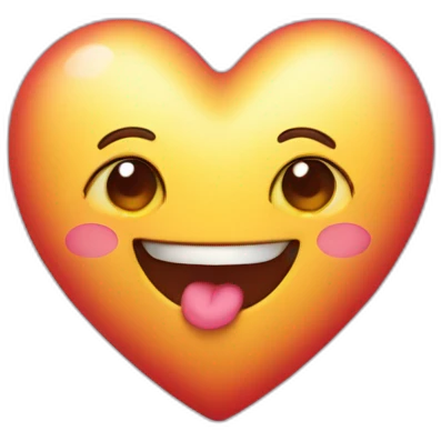 Heart with a sweet face, and arms and legs coming out of it emoji