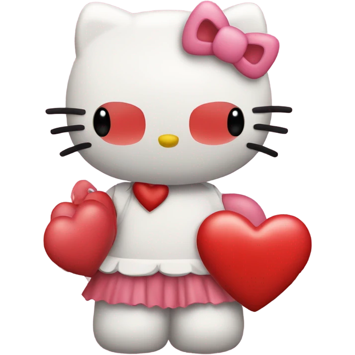 hello kitty with heart emoji