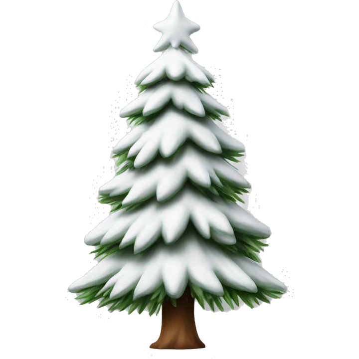  actual white fir christmas tree isolated.  emoji