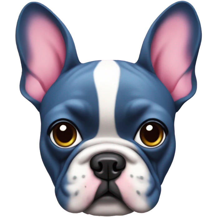 Blue frenchie with pink spike collar emoji