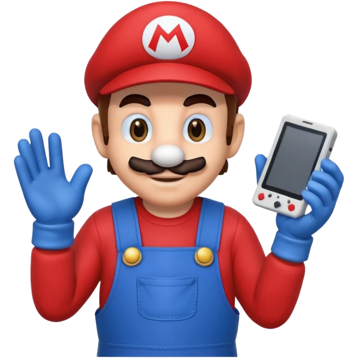 Super Mario playing a Game Boy emoji
