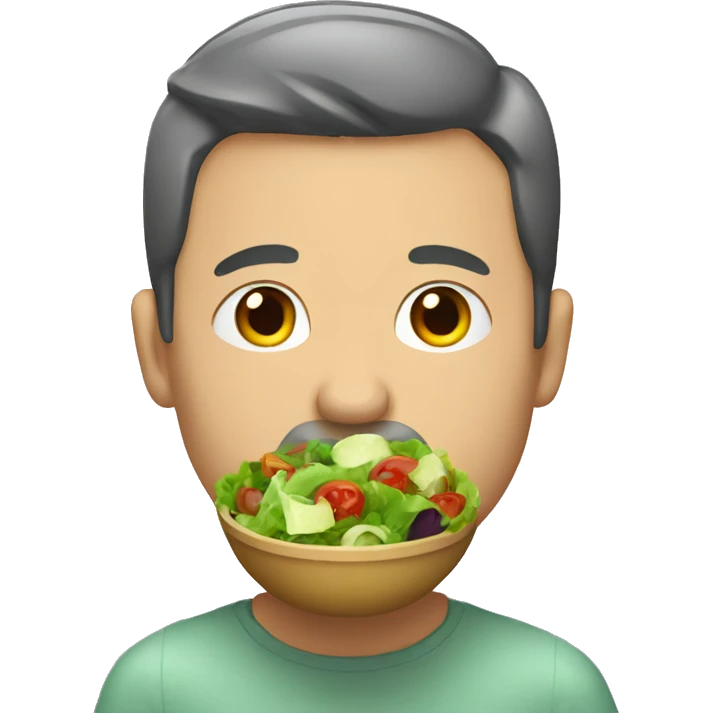 Man eating a salad  emoji