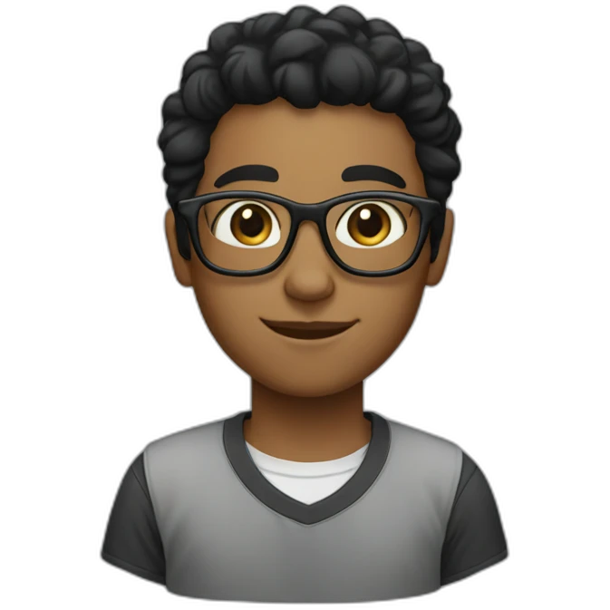 21 years black hair with specs student  emoji