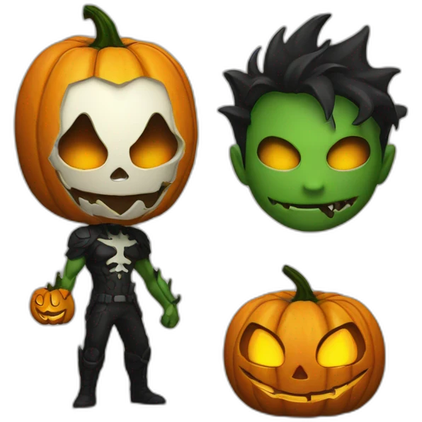 half venom and half jack-o-lantern emoji