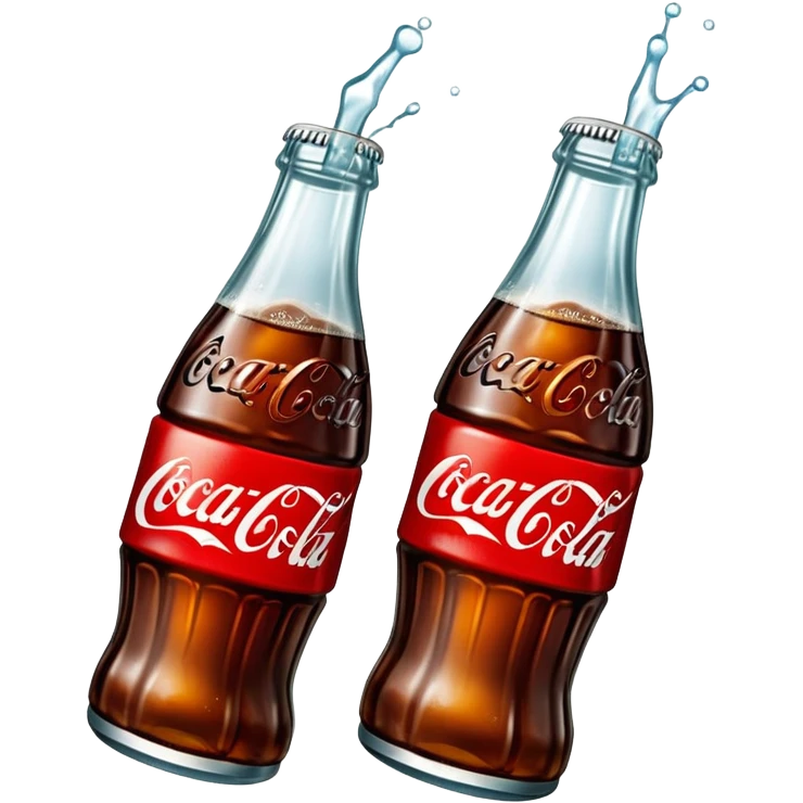 Coca cola bottles making cheers emoji