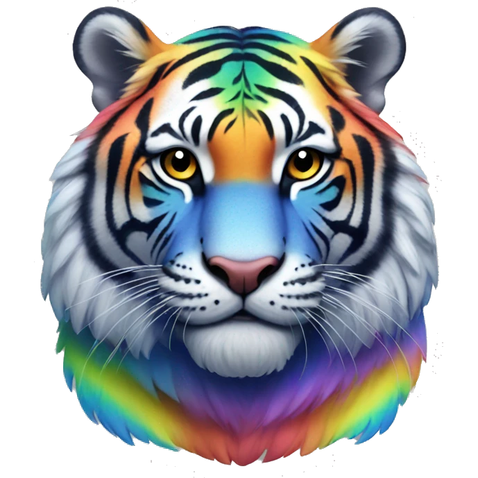 Rainbow tiger emoji