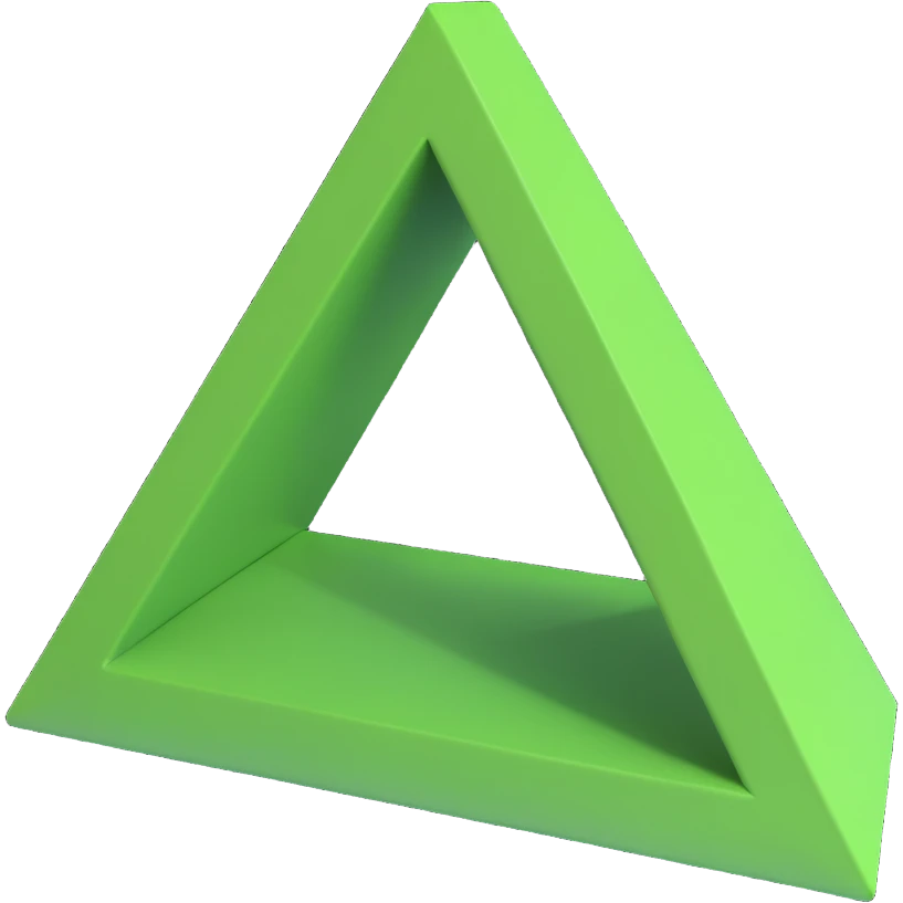 green triangle 3D style emoji