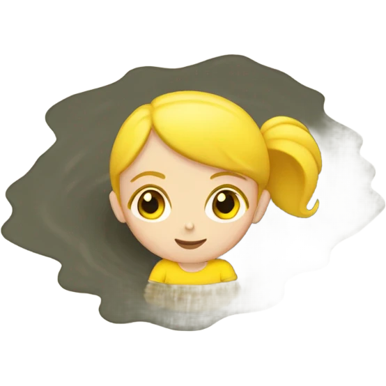 White Girl standing in yellow puddle emoji