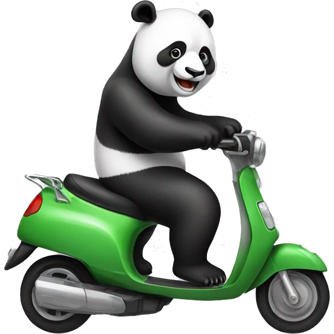 Panda riding a scooter  emoji