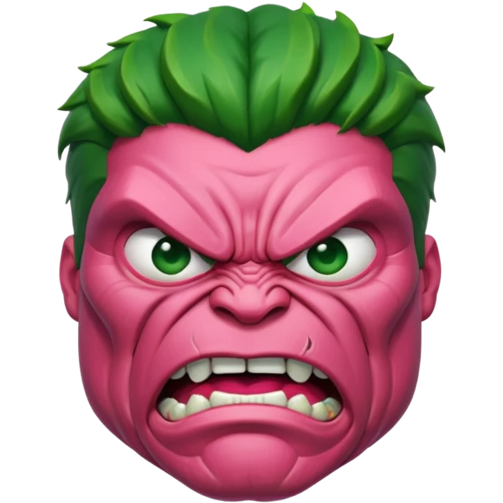 Pink hulk face  emoji