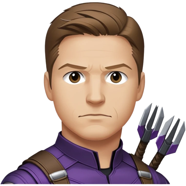 hawkeye clint barton portrait marvel, brown hair from captain america: civil war emoji