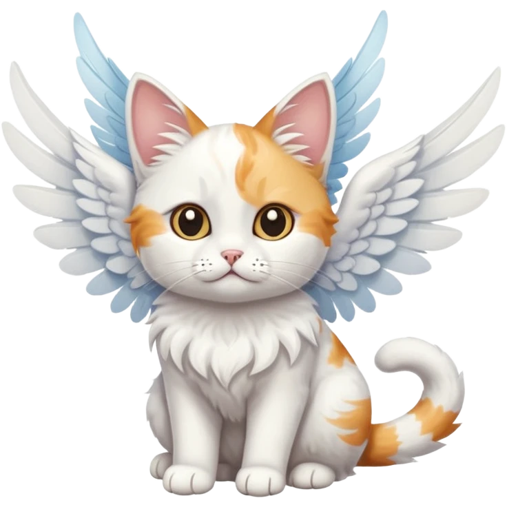 a white cat with wings emoji