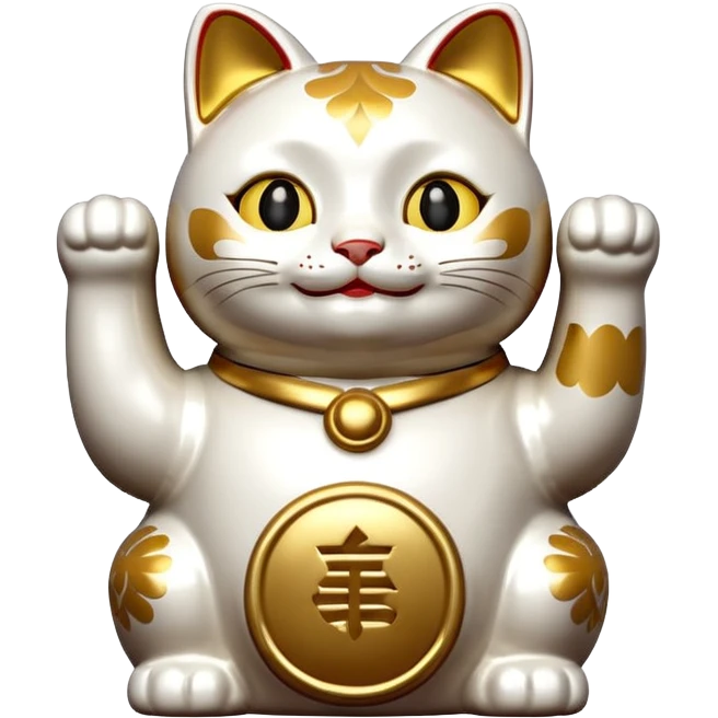 Classic lucky cat emoji
