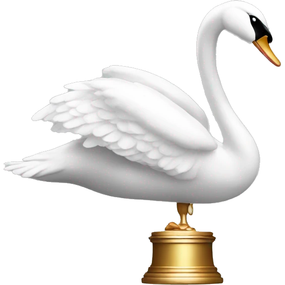 swan holding a trophy above its head emoji